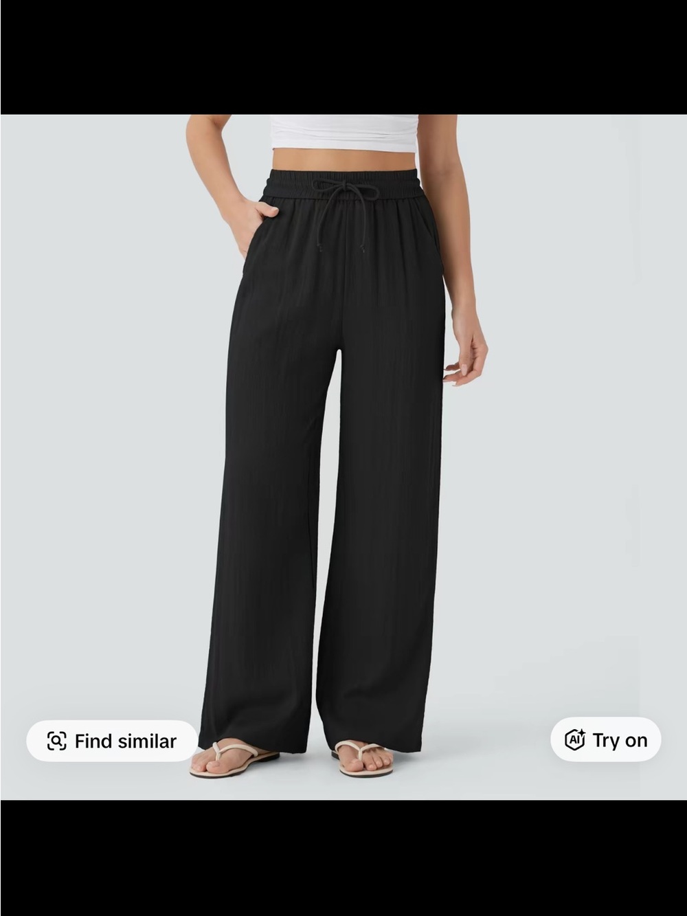 VIRAL HALARA Black linen pants.